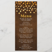 Herfst bladeren bruin en goud bruiloft menu (Voorkant)