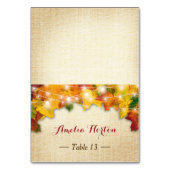 herfst bladeren burlap bruiloft plaats kaart (Voorkant)
