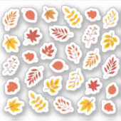 Herfst Bladeren Cozy Deco Esthetisch blad Sticker (Voorkant)
