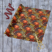 Herfst bladeren druiven en appels - overvloedige o cadeaupapier