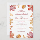 Herfst bladeren dubbelzijdige bruiloft uitnodiging (Voorkant)