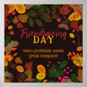 Herfst bladeren eikels bessen friendsgiving citaat poster (Voorkant)