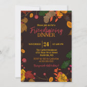 Herfst bladeren eikels bessen Friendsgiving diner Kaart (Voorkant)