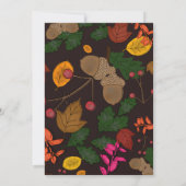 Herfst bladeren eikels bessen Friendsgiving diner Kaart (Achterkant)