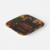 Herfst bladeren eikels bessen Friendsgiving diner Papieren Bordje (Gebogen)