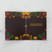 Herfst bladeren eikels bessen happy friendsgiving kaart (Binnen)