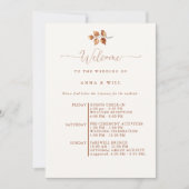 Herfst bladeren Elegant Boho herfst bruiloft route Kaart (Voorkant)