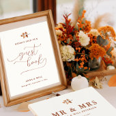 Herfst bladeren Elegant herfst bruiloft gast boek  Poster