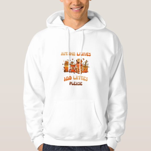 Herfst bladeren en lattes graag hoodie (Voorkant)