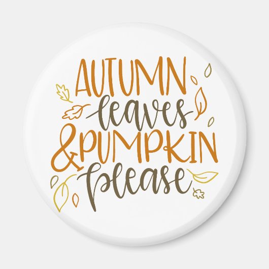 Herfst bladeren en pompoenen Please magneet (Voorkant)