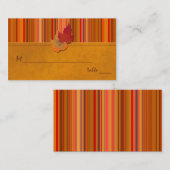 Herfst bladeren en strepen plaats kaarten plaatskaartje (Voorkant / Achterkant)