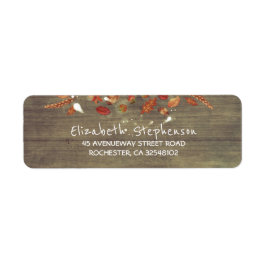 Herfst bladeren en vuurvliegjes rustieke bruiloft etiket