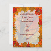 Herfst bladeren en weide van liefde bruiloft kaart (Voorkant)