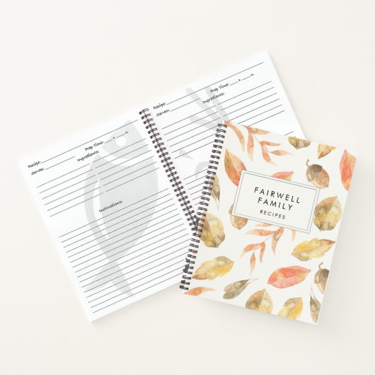 Herfst bladeren Familie Recipes koken Notitieboek (Binnen)
