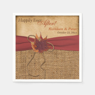 Herfst bladeren, FAUX Burlap bruiloft servetten 2