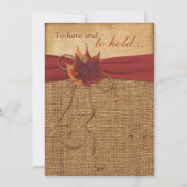 Herfst bladeren, FAUX burlap bruiloft uitnodiging (Voorkant)