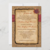 Herfst bladeren, FAUX burlap bruiloft uitnodiging (Achterkant)