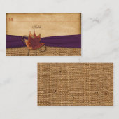 Herfst bladeren FAUX burlap plaats kaart Plaatskaartje (Voorkant / Achterkant)
