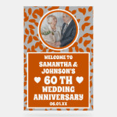 Herfst bladeren foto 60e bruiloft Jubileum Frosted Acryl Bord (Voorkant)