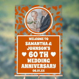 Herfst bladeren foto 60e bruiloft Jubileum Frosted Acryl Bord