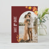 Herfst bladeren, foto, minimalistisch opslaan van kaart (Staand voorkant)