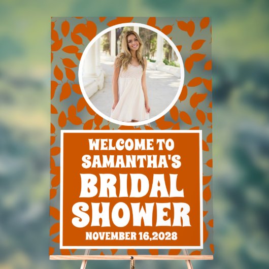 Herfst bladeren Foto Vrijgezellenfeest Welkom Fros Acryl Bord (Neutraal)