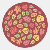 Herfst Bladeren gekleurd Ronde Sticker (Voorkant)