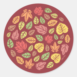 Herfst Bladeren gekleurd Ronde Sticker