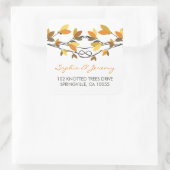 Herfst bladeren geknoopt liefde bomen grillige bru vierkante sticker (Tas)