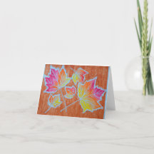 Herfst bladeren gevouwen kaart