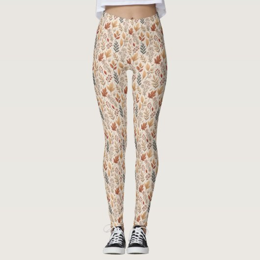 Herfst Bladeren gezellig Leggings (Voorkant)