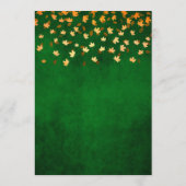 Herfst bladeren goud en groene bruiloft menu (Achterkant)