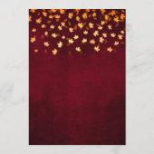 Herfst bladeren goud en rode bruiloft menu (Achterkant)