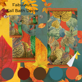 Herfst Bladeren Groen, Bruin, Roest, Tangerine Bad Handdoek