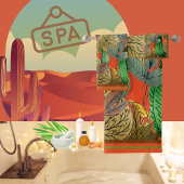 Herfst Bladeren Groen, Bruin, Roest, Tangerine Bad Handdoek