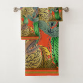 Herfst Bladeren Groen, Bruin, Roest, Tangerine Bad Handdoek (Insitu)