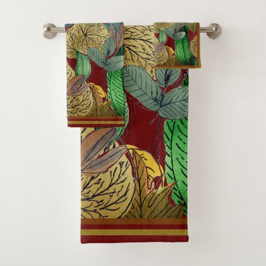 Herfst Bladeren Groen, Bruin, Rust, Rood Rust Bad Handdoek (Insitu)