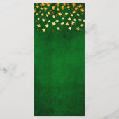 Herfst bladeren groen en gouden bruiloft menu (Achterkant)