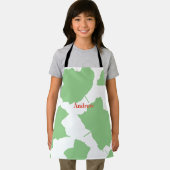 Herfst bladeren groen wit herfst Thanksgiving naam Schort (Insitu)