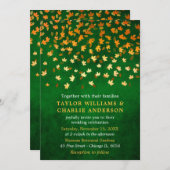 Herfst bladeren Grunge goud en groene bruiloft Kaart (Voorkant / Achterkant)