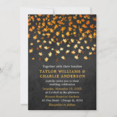 Herfst bladeren Grunge goud en zwart bruiloft Kaart (Voorkant)