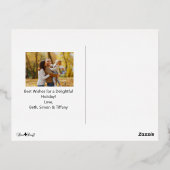 Herfst bladeren Happy Thanksgiving 2 foto Folie Feestdagen Briefkaart (Achterkant)