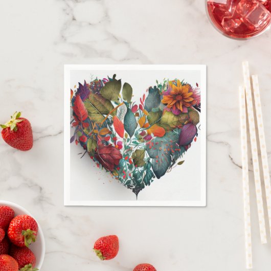 Herfst bladeren hart papier servetten (Insitu)