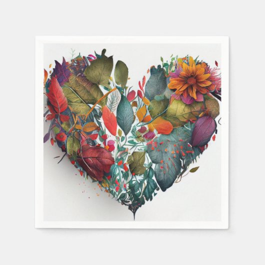 Herfst bladeren hart papier servetten (Voorkant)