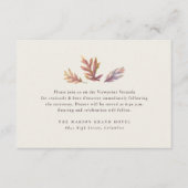 Herfst bladeren herfst bruiloft eenvoudige ontvang informatiekaartje (Voorkant)