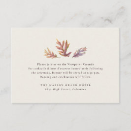 Herfst bladeren herfst bruiloft eenvoudige ontvang informatiekaartje