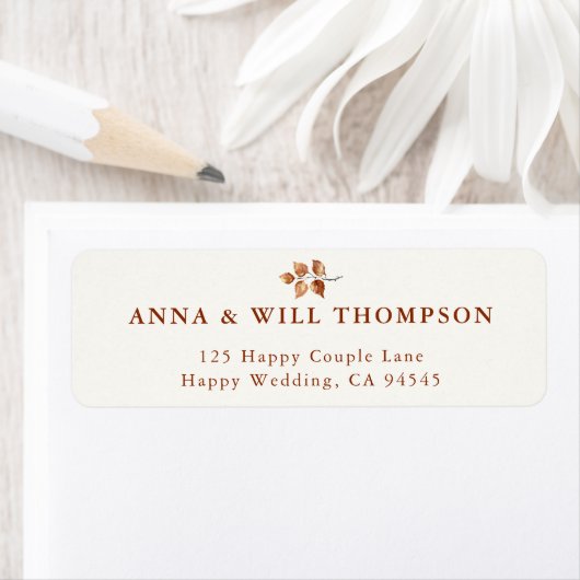 Herfst bladeren herfst bruiloft koper retour adres etiket (Insitu)