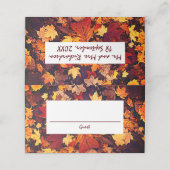 Herfst bladeren herfst bruiloft plaatskaartje (Buitenkant ongevouwen)
