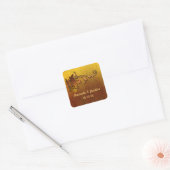 Herfst bladeren herfst bruiloft vierkante sticker (Envelop)