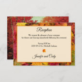 Herfst bladeren herfst kleuren bruiloft receptie informatiekaartje (Voorkant / Achterkant)
